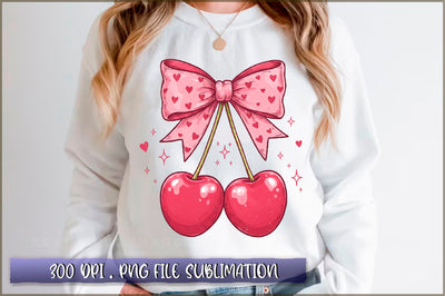 Love You Cherry Much Coquette Bow Png Sublimation Sublimation Shetara Begum 