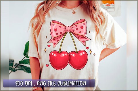 Love You Cherry Much Coquette Bow Sublimation Sublimation Shetara Begum 
