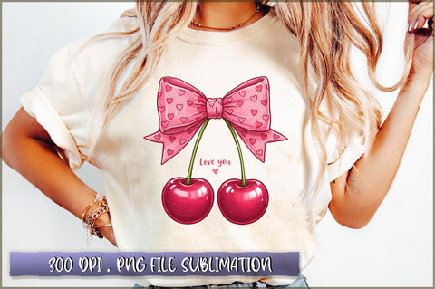 Love You Cherry Much Pink Valentine PNG Sublimation Shetara Begum 