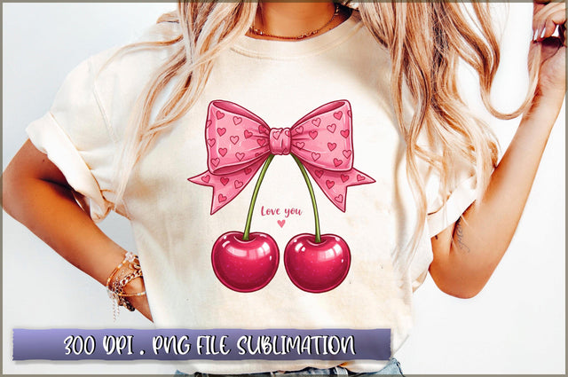 Love You Cherry Much Pink Valentine PNG Sublimation Shetara Begum 