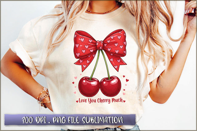 Love You Cherry Much Pink Valentine PNG Sublimation Shetara Begum 
