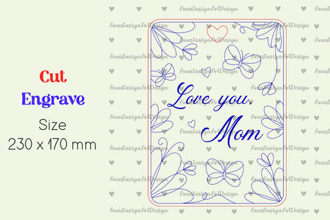 Love You Mom gift laser cut, Mothers day cutting board SVG AnastasiyaArtDesign 