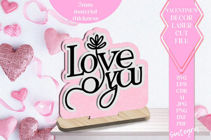 Love You Valentine Ornament Laser Cut SVG v1 SVG Sintegra 