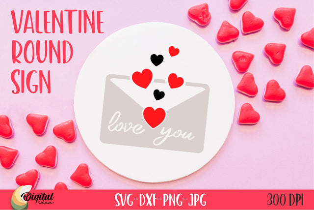 Love You. Valentine Quote SVG. Round Sign SVG SVG Evgenyia Guschina 