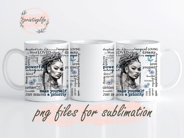 Love yourself Black Woman png wrap, Affirmations png, Black woman wrap, empowerment lover present, inspirational lover present Sublimation PrintingLife 