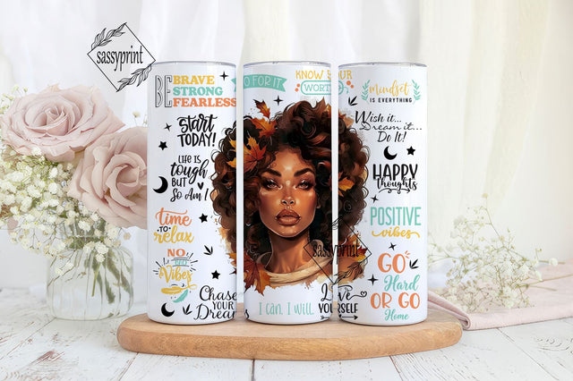 Love Yourself Black Woman Tumbler Wrap,Affirmations Tumbler Wrap, 20oz Skinny Tumbler Sublimation Designs, PNG File Digital Download Sublimation sassyprint 