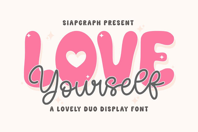 Love Yourself - Cute Valentine Duo Font Font Masyafi Studio 
