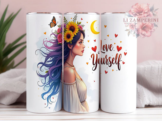 Love Yourself Tumbler, 20oz Sublimation Design, Mystic Tumbler PNG, Inspirational Quote Tumbler, Digital Download Tumbler, Self-Love Gift Tumbler Sublimation Li Zamperini 