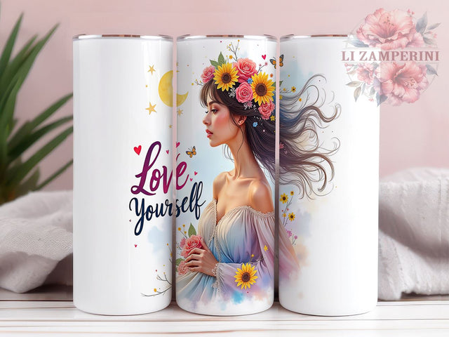 Love Yourself Tumbler, 20oz Sublimation Design, Mystic Tumbler PNG, Inspirational Quote Tumbler, Digital Download Tumbler, Self-Love Gift Tumbler Sublimation Li Zamperini 
