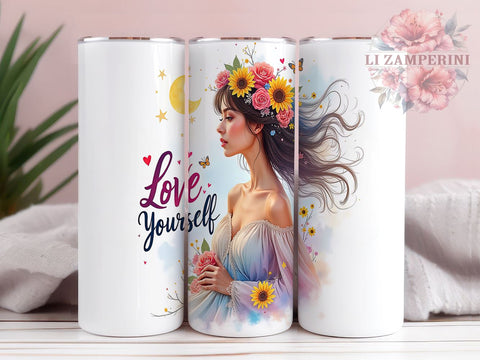 Love Yourself Tumbler, 20oz Sublimation Design, Mystic Tumbler PNG, Inspirational Quote Tumbler, Digital Download Tumbler, Self-Love Gift Tumbler Sublimation Li Zamperini 