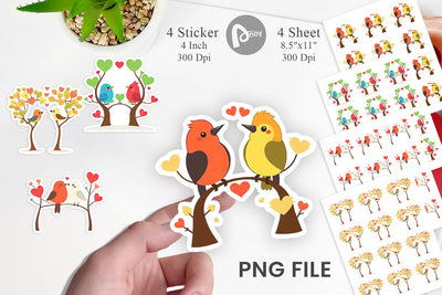 Lovebirds Sticker Sublimation artnoy 