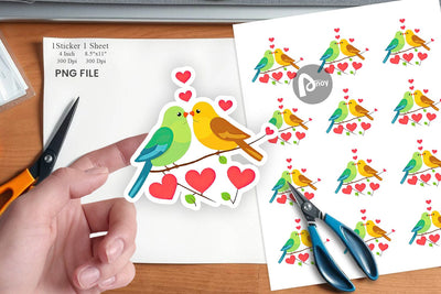 Lovebirds Sticker Sublimation artnoy 