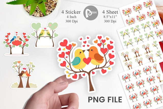 Lovebirds Sticker Sublimation artnoy 