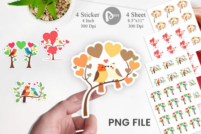 Lovebirds Sticker Sublimation artnoy 