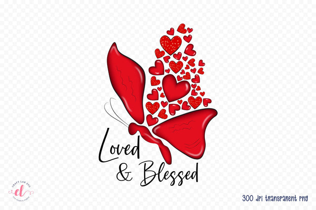 Loved & Blessed - Valentine's Day Sublimation Sublimation CraftLabSVG 