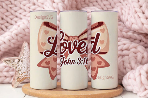 Loved John 3:16 Tumbler Wrap Sublimation DesignSVG 