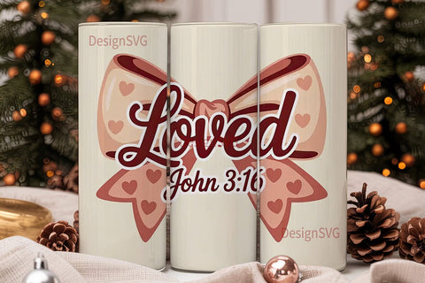 Loved John 3:16 Tumbler Wrap Sublimation DesignSVG 