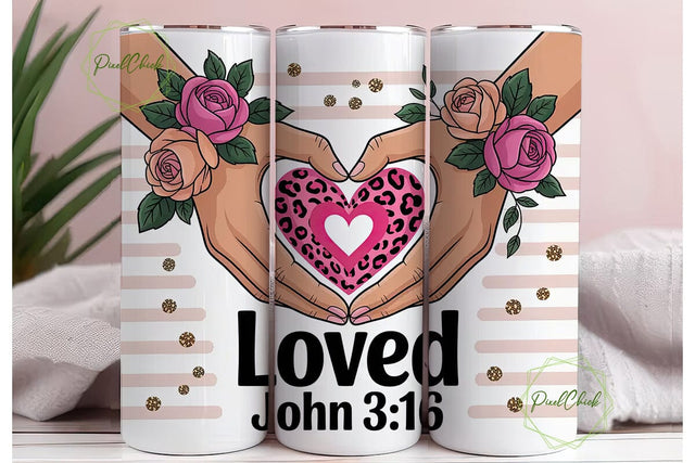 Loved John 3:16 Tumbler Wrap Sublimation PixelChick 