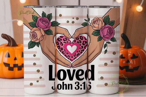 Loved John 3:16 Tumbler Wrap Sublimation PixelChick 