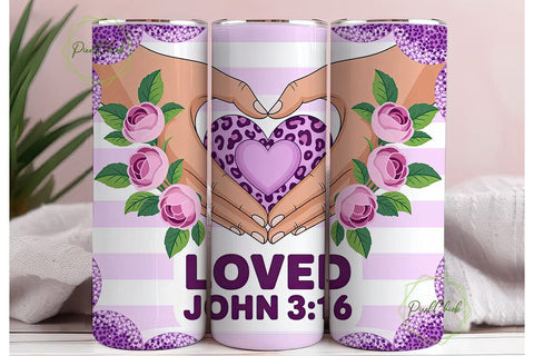 Loved John 3:16 Tumbler Wrap Sublimation PixelChick 