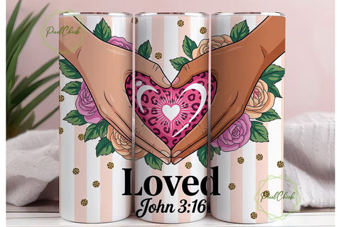 Loved John 3:16 Tumbler Wrap Sublimation PixelChick 