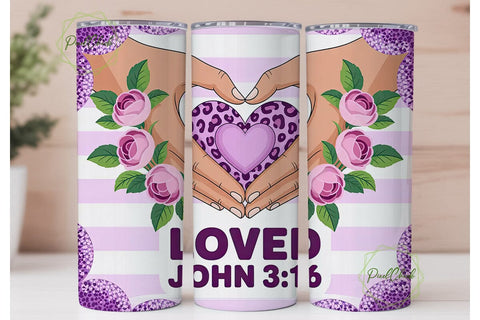 Loved John 3:16 Tumbler Wrap Sublimation PixelChick 