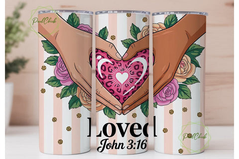 Loved John 3:16 Tumbler Wrap Sublimation PixelChick 
