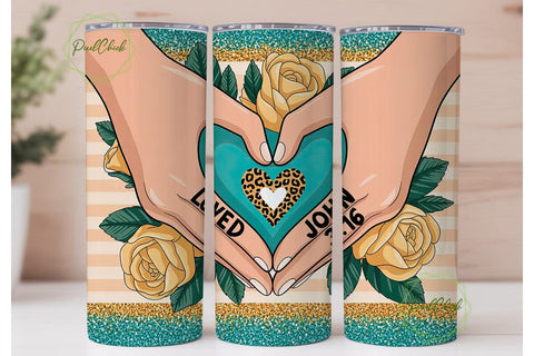 Loved John 3:16 Tumbler Wrap Sublimation PixelChick 