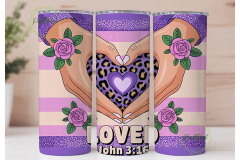Loved John 3:16 Tumbler Wrap Sublimation PixelChick 