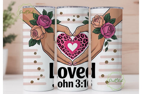 Loved John 3:16 Tumbler Wrap Sublimation PixelChick 