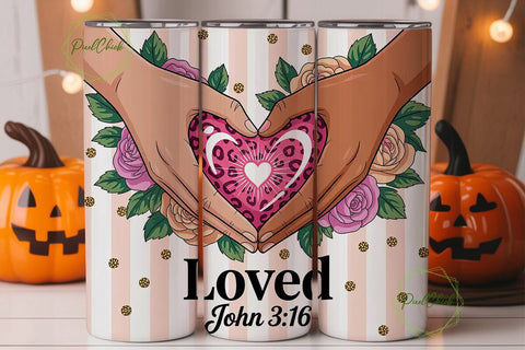 Loved John 3:16 Tumbler Wrap Sublimation PixelChick 
