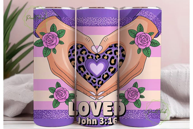 Loved John 3:16 Tumbler Wrap Sublimation PixelChick 
