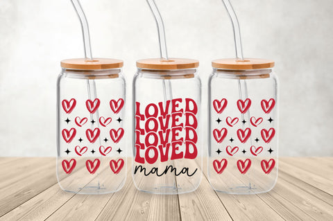 Loved mama Can Glass Wrap svg Design SVG Regulrcrative 