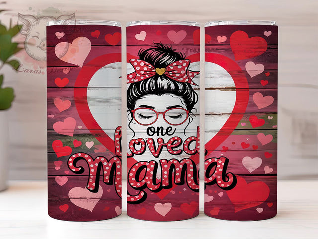 Loved Mama Messy Bun Life Tumbler, Messy Bun Tumbler Design, Mama Life Tumbler Wrap, 20Oz Tumbler Sublimation, Mom Life Tumbler, Mama Quote Tumbler, Gift for Mom Tumbler Sublimation Lara' s Designs 