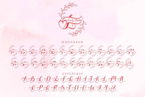 Lovely Amelina Monogram Font Prasetya Letter 