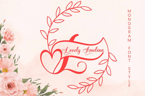 Lovely Amelina Monogram Font Prasetya Letter 