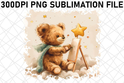 Lovely Bear Watercolor Artwork Sublimation afrosvg 