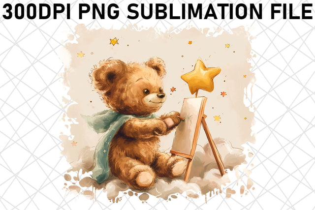 Lovely Bear Watercolor Artwork Sublimation afrosvg 