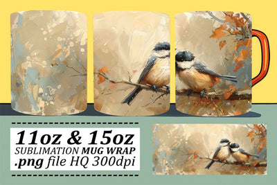 Lovely Bird Mug Wrap – 11oz & 15oz Sublimation Artwork Sublimation afrosvg 