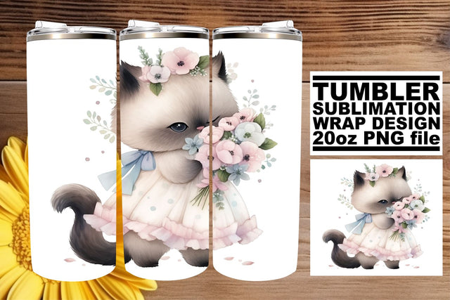Lovely Cat Lover's 20oz Tumbler Sublimation Set with Kitties Sublimation afrosvg 