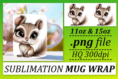 Lovely Critters Watercolor Mug Wrap - Sublimation 11oz Sublimation afrosvg 