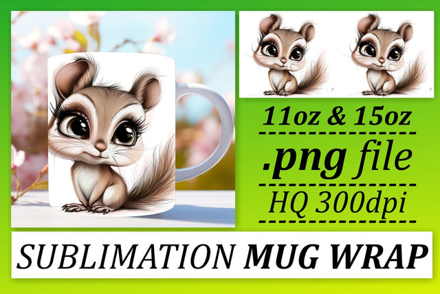 Lovely Critters Watercolor Mug Wrap - Sublimation 11oz Sublimation afrosvg 