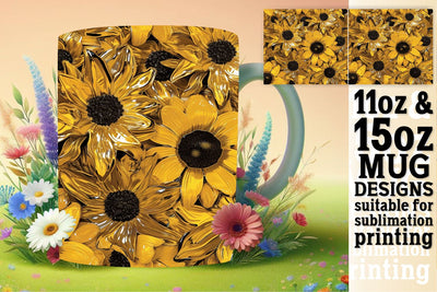Lovely Floral Mug Wrap 3D Sublimation afrosvg 