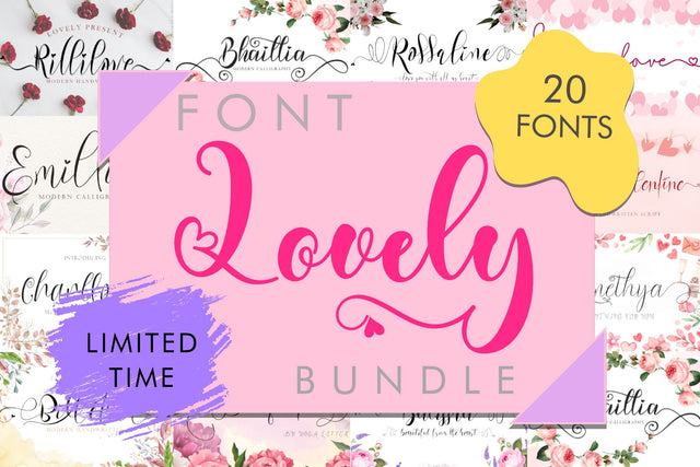 Lovely Font Bundle Font Prasetya Letter 
