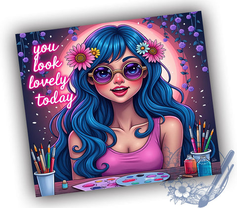 Lovely Girl, Inspirational Quote, Tumbler Wrap, 20oz Tumbler, Gift for Her, Digital Download, Positive Vibes Sublimation ToriDesigns 