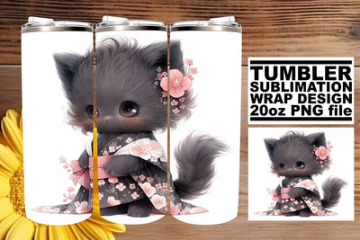 Lovely Kitty Design 20oz Tumbler Sublimation Pack Sublimation afrosvg 