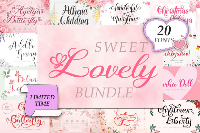 Lovely Sweet Bundle Font Prasetya Letter 