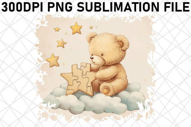 Lovely Teddy Bear Watercolor Illustrations Pack for Crafting Joy Sublimation afrosvg 