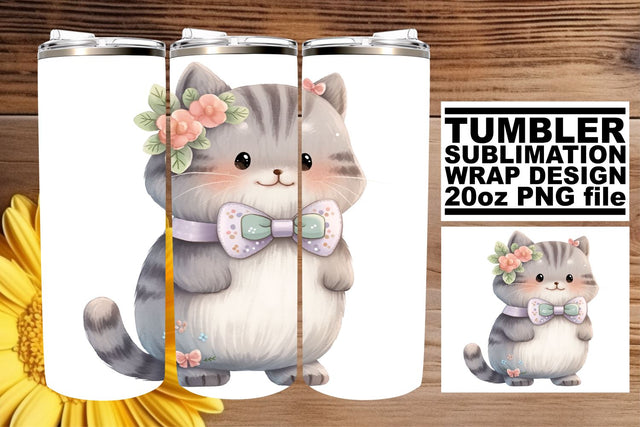 Lovely Watercolor Cat Lover's Tumbler Wrap Sublimation Collection Sublimation afrosvg 