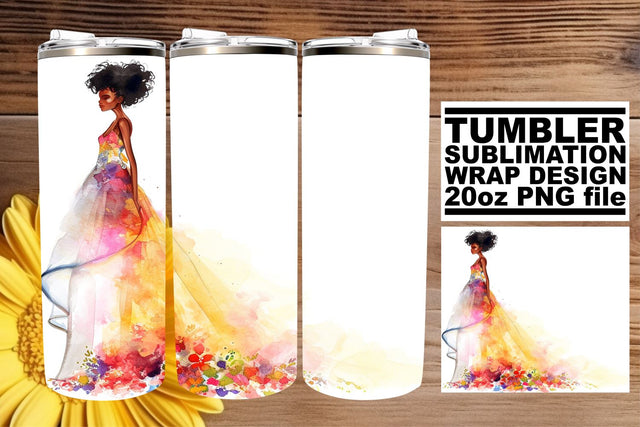 Lovely Watercolor Wedding Tumbler: Elegant 20oz Edition Sublimation afrosvg 